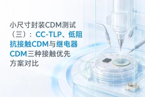 小尺寸封装CDM测试：CC-TLP、低阻抗接触CDM与继电器CDM三种接触优先方案对比